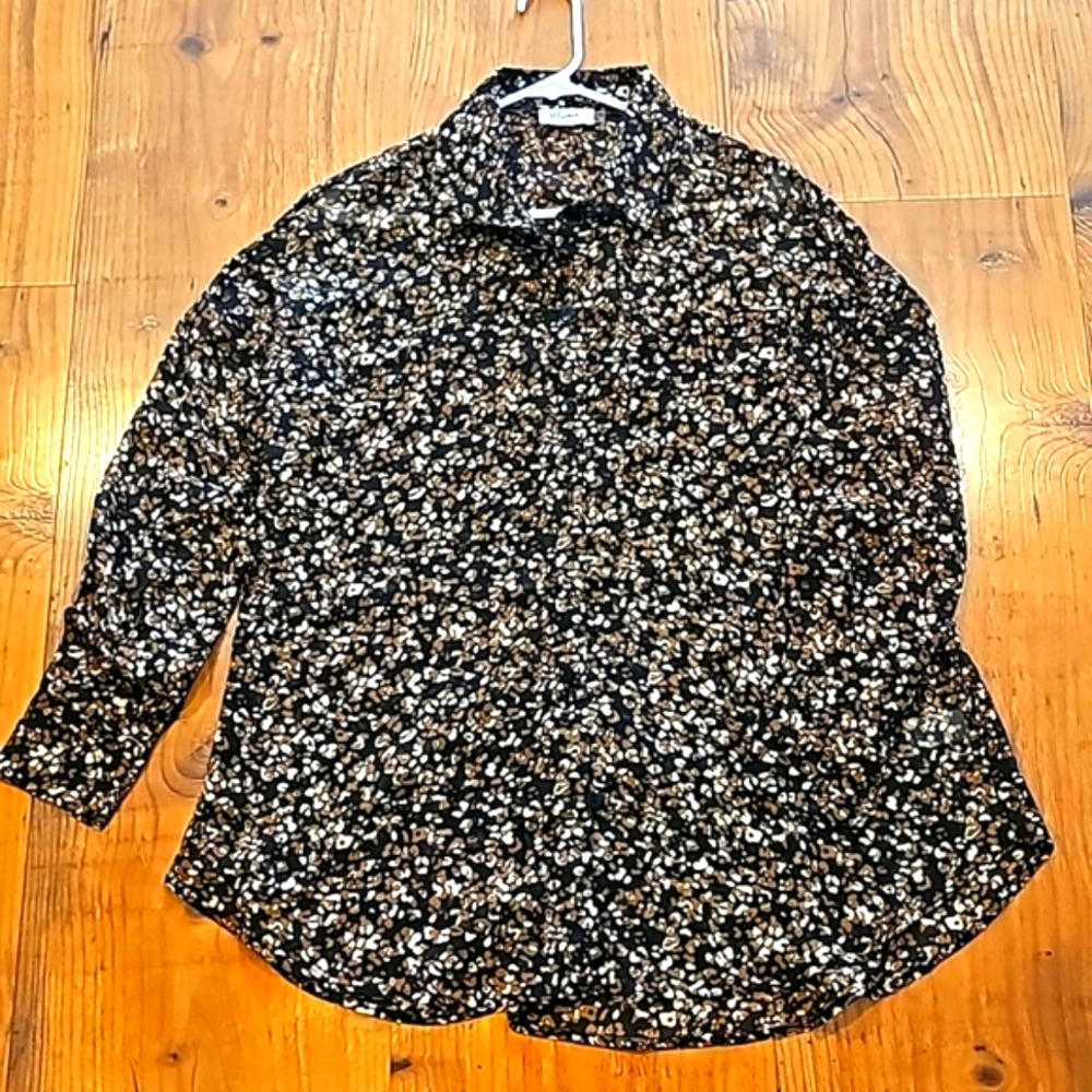 Blumin Sheer Leopard Print Top